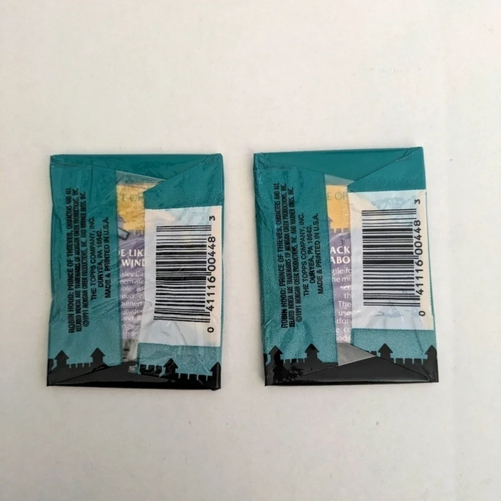 Robinhood Prince of Thieves trading cards  marked 1991, 2 unopened packs.